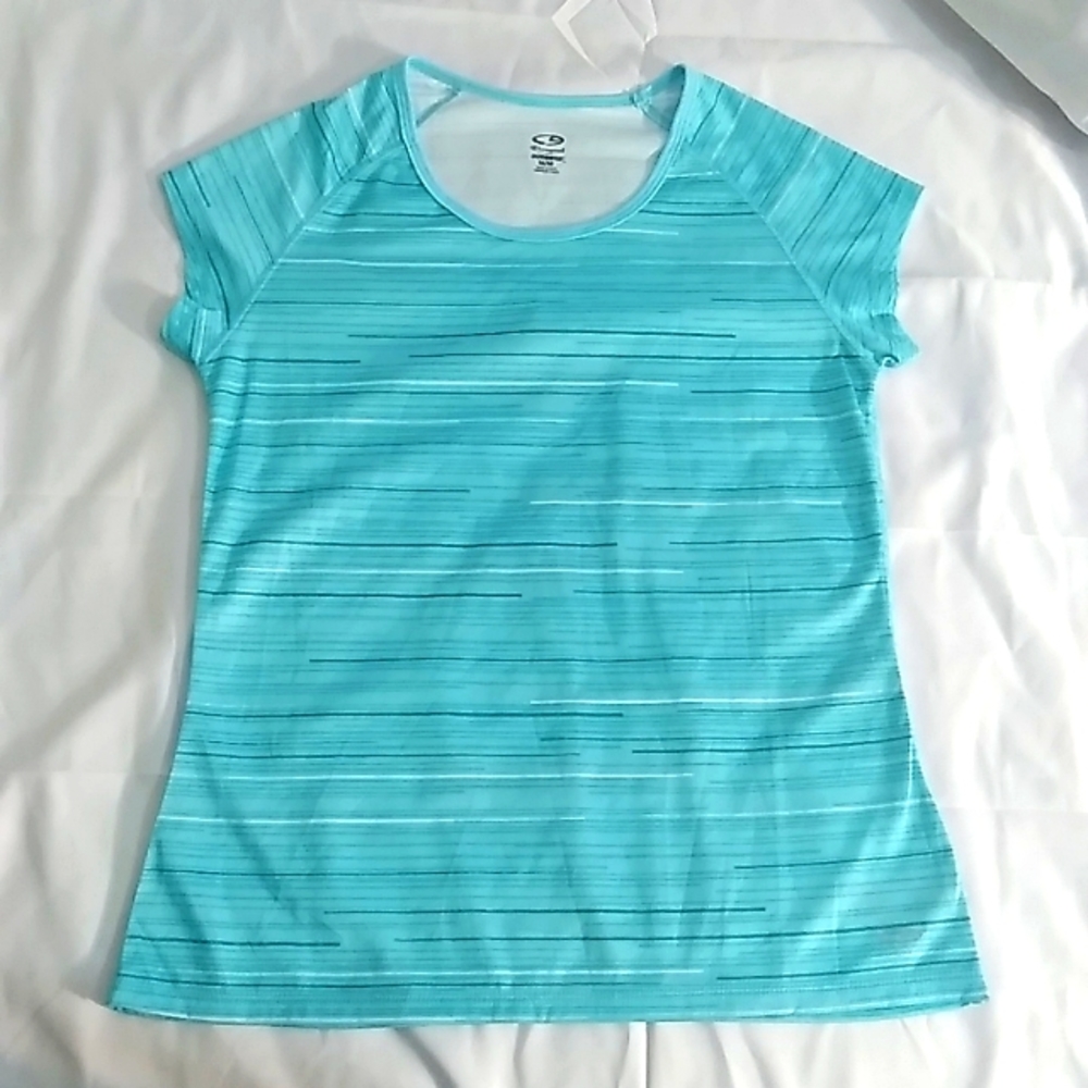 CHAMPION WORKOUT T-SHIRT DUODRY GREEN-BLUE MEDIUM